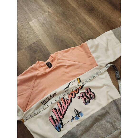 Vtg 1988 Wildwood beach sweatshirt Raglan multicolor graphic print made in USA - Picture 6 of 8